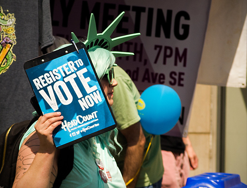 Nueva York, campaña para el registro de votos.