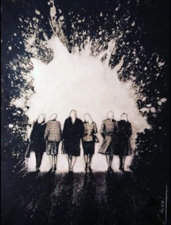 "Luz en la oscuridad, las Madres del Amor" Pastel óleo • 35x50cm • 2018