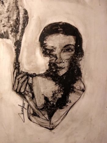 "Jo é Pu" arte de afiche cortometraje (boceto) Pastel óleo • 35x50cm • 2018