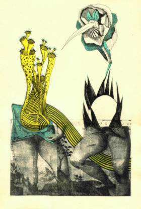 "Sin título", 2016, técnica mixta (photoplate,tintas), 35 x 50 cm